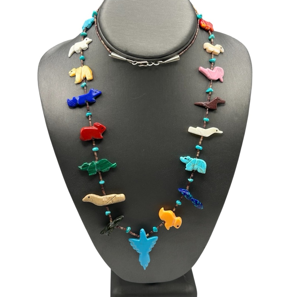Zuni Turquoise Eagle Fetish Necklace Native American